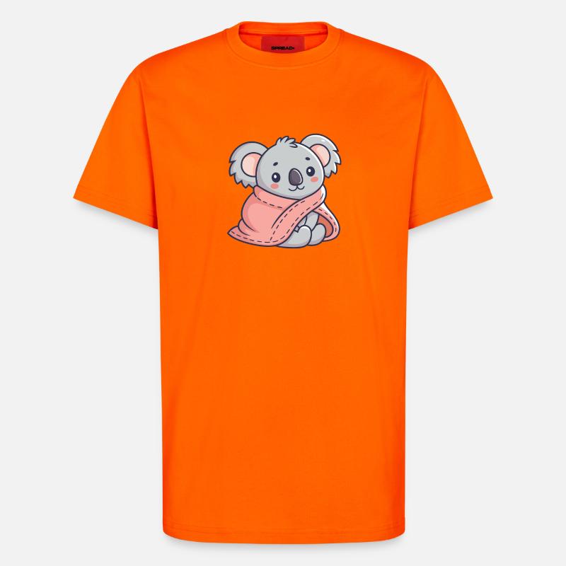 Koala cosy dans une écharpe rose - T-shirt bio décontracté fabriqué en UE - SUNSET ORANGE
