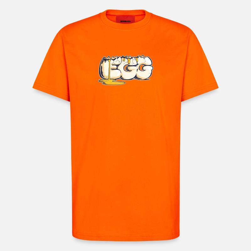 Egg, Drawn Word (2) - T-Shirt - made by SPREAD - SUNSET ORANGE