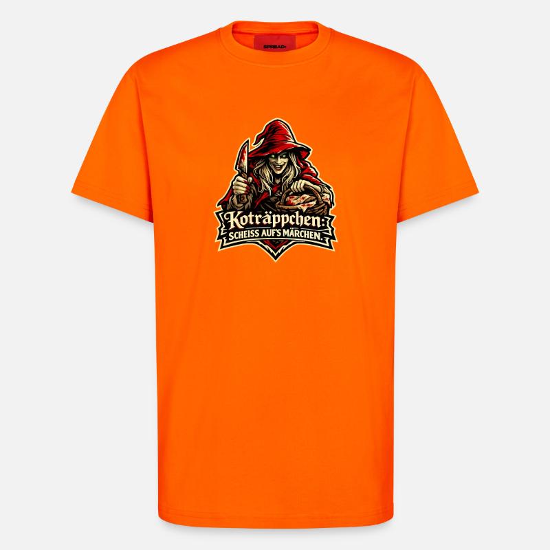Rotkäppchen (Koträppchen) Parodie: Scheiß Märchen - T-Shirt - made by SPREAD - SUNSET ORANGE