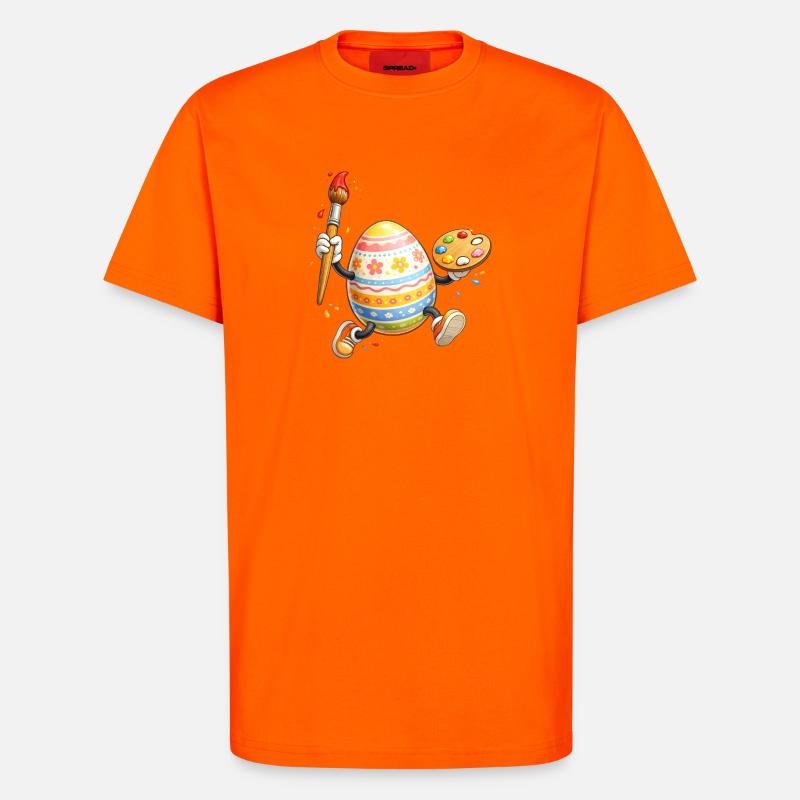 Artistic Easter Egg with Brush - T-Shirt - made by SPREAD - SUNSET ORANGE
