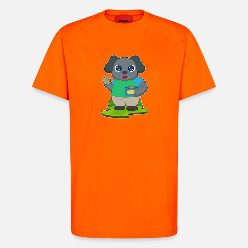 Biscuits pour chiens - T-shirt bio décontracté fabriqué en UE - SUNSET ORANGE