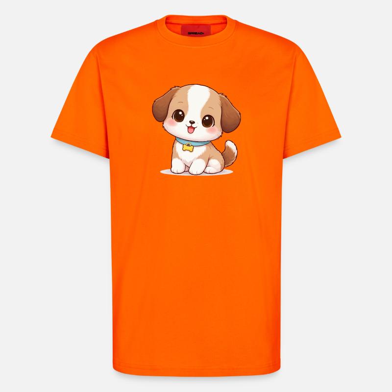 Hund Süß Comic - T-Shirt - made by SPREAD - SUNSET ORANGE