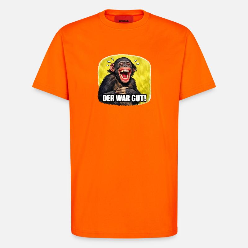 Lachender Affe - Der war gut! - T-Shirt - made by SPREAD - SUNSET ORANGE