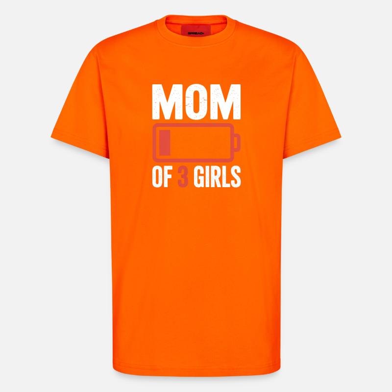 Mutter von 3 Mädchen Batterie-Tee - T-Shirt - made by SPREAD - SUNSET ORANGE