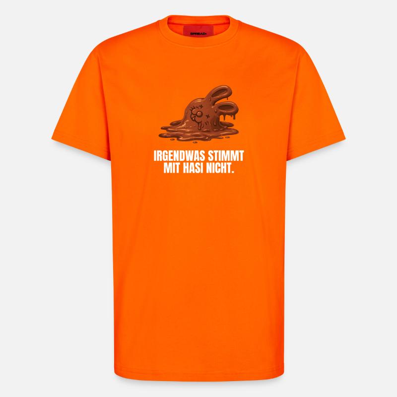 Something's wrong with bunny Easter - T-Shirt - made by SPREAD - SUNSET ORANGE