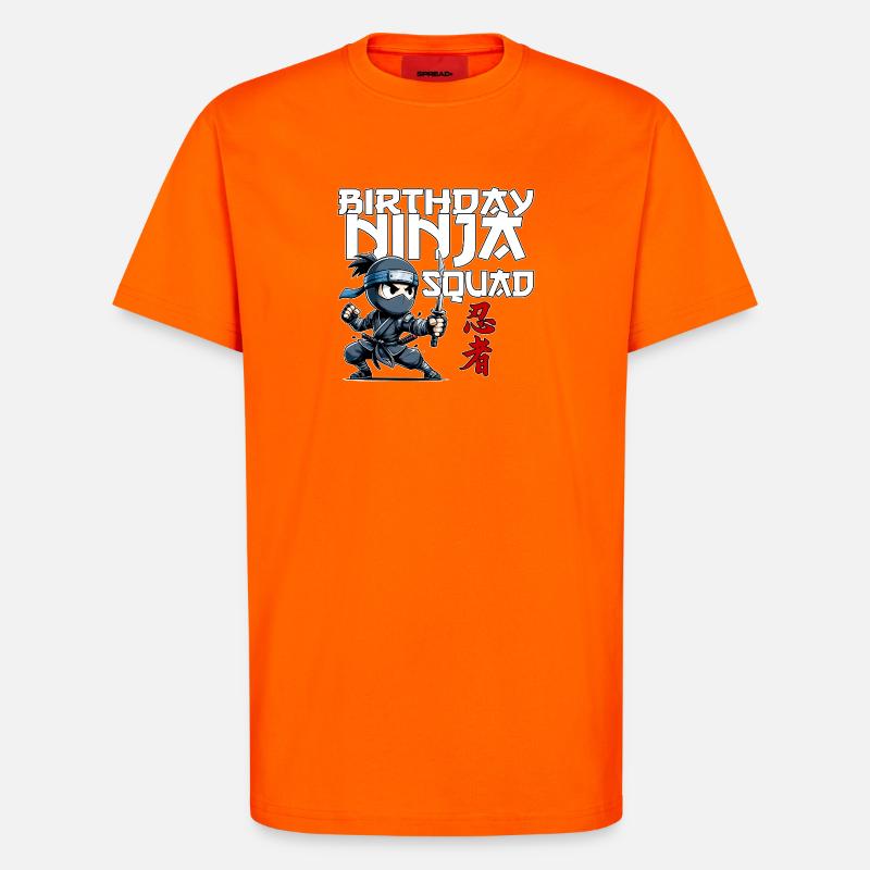 Birthday Ninja Squad Compleanno Lustig - T-Shirt - made by SPREAD - SUNSET ORANGE