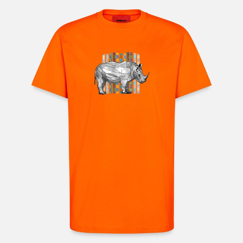 rhinoceros - T-Shirt - made by SPREAD - SUNSET ORANGE
