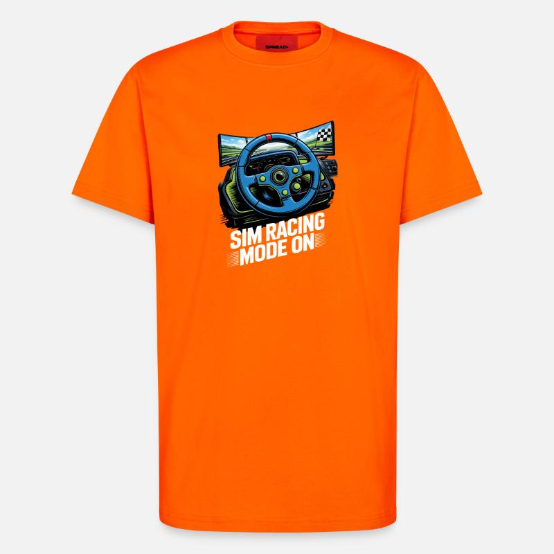Mod de simulation de course - T-shirt bio décontracté fabriqué en UE - SUNSET ORANGE