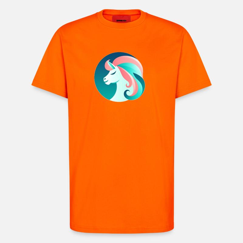 Neon Einhorn Traumbild - T-Shirt - made by SPREAD - SUNSET ORANGE