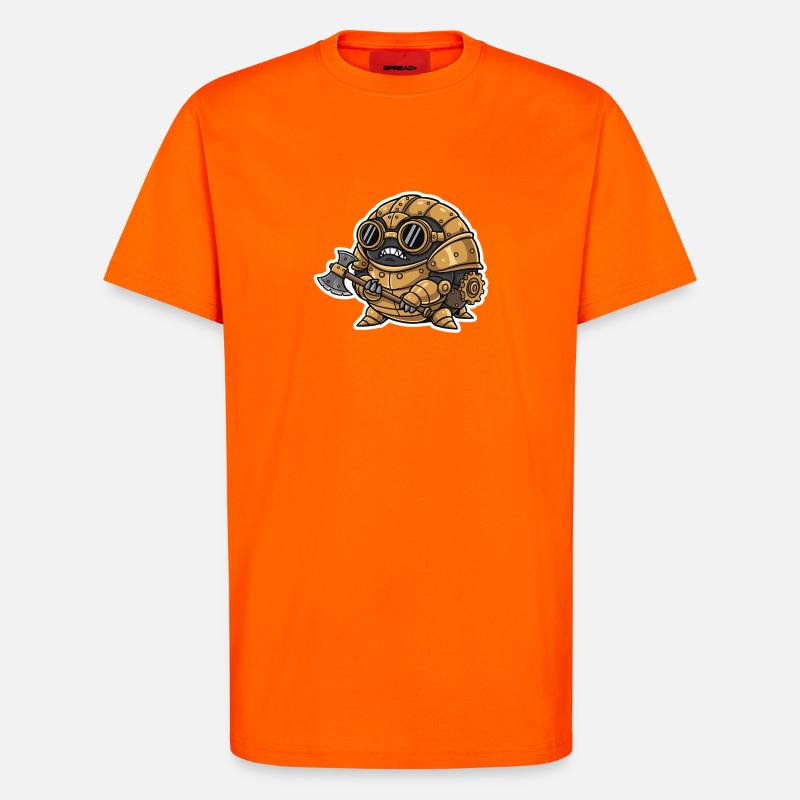 Sowbug Krieger Steampunk Axt Kupferrüstung - T-Shirt - made by SPREAD - SUNSET ORANGE