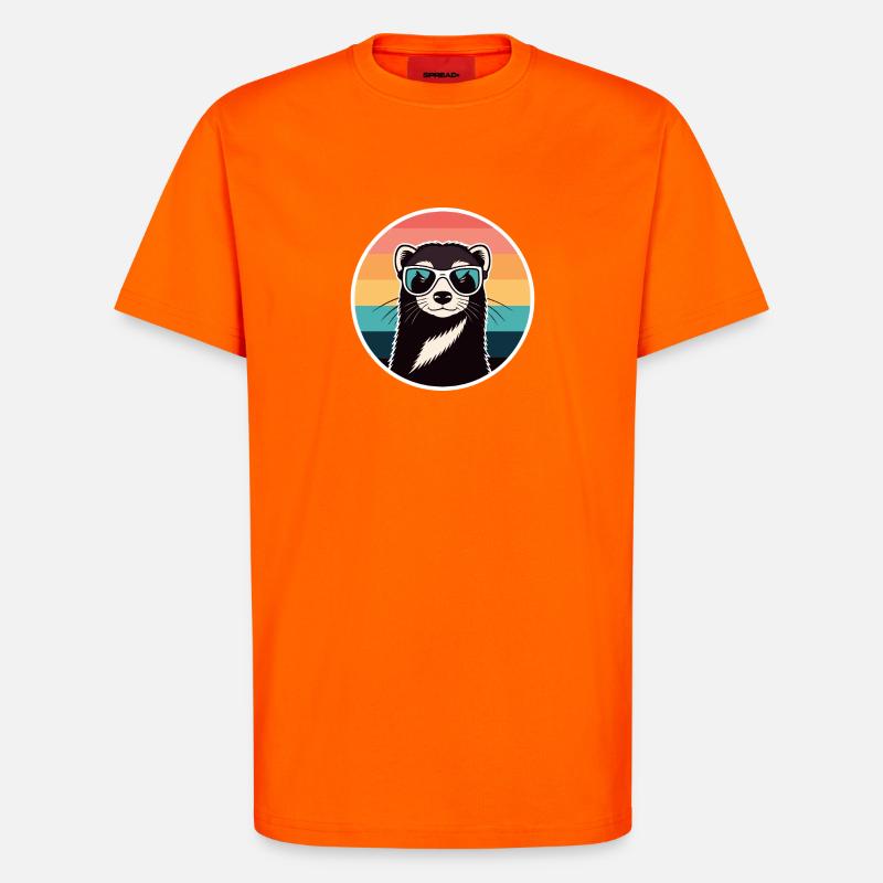 Retro-Otter-Regenbogenbrille - T-Shirt - made by SPREAD - SUNSET ORANGE