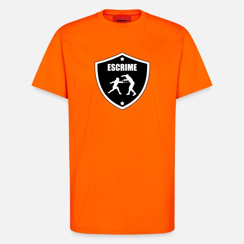Fechtwappen: das Schild der Teilnehmer - T-Shirt - made by SPREAD - SUNSET ORANGE