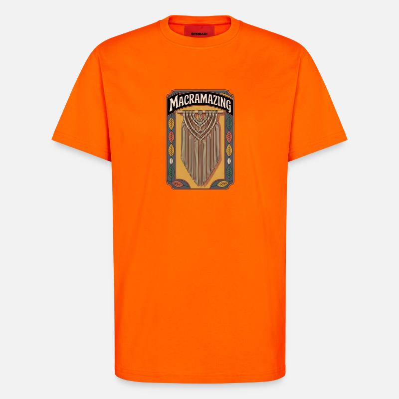 Makramee genial | Knotenkunst Boho - T-Shirt - made by SPREAD - SUNSET ORANGE