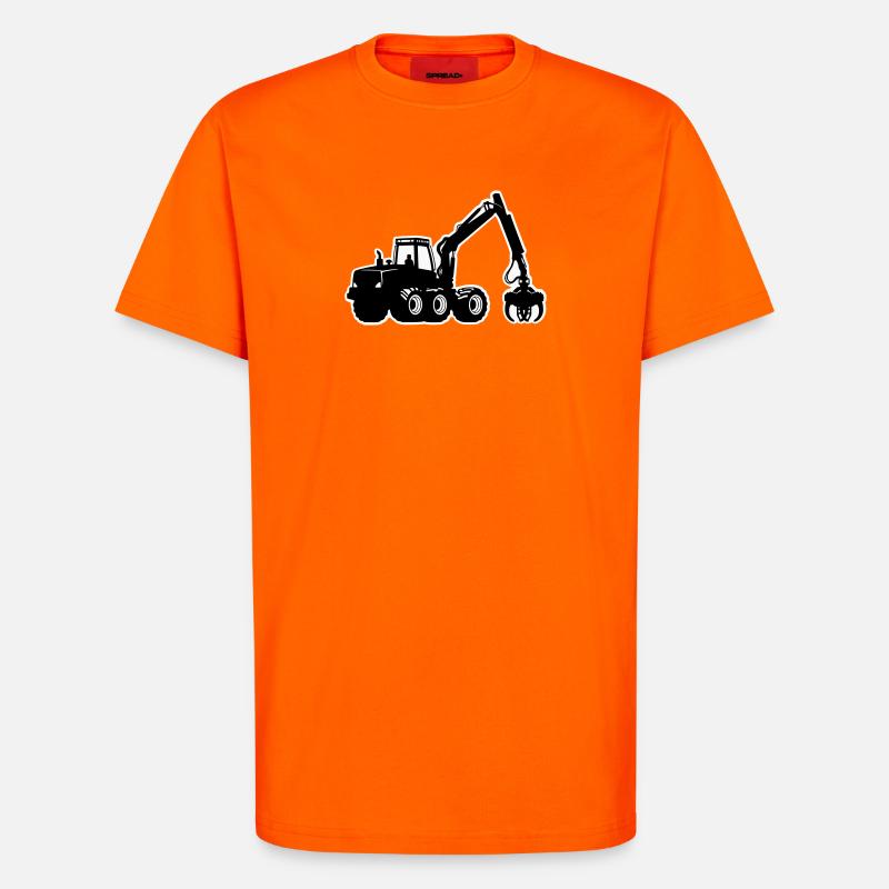 Silhouette de moissonneuse - T-shirt bio décontracté fabriqué en UE - SUNSET ORANGE