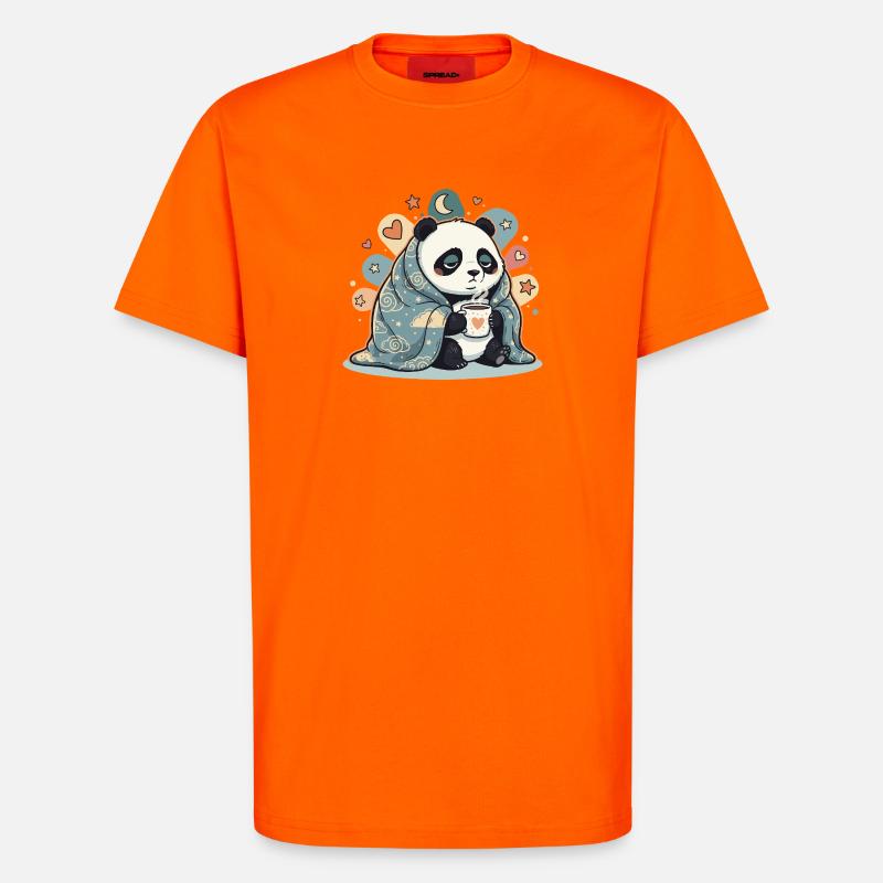 Cuddly panda under cloud cover - T-Shirt - made by SPREAD - SUNSET ORANGE