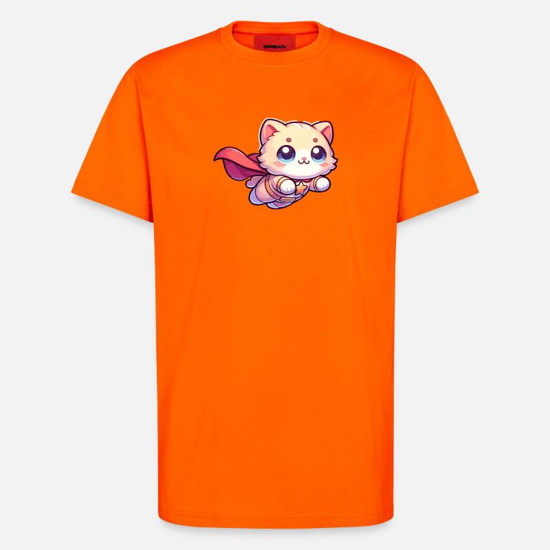Superheld Katze Kätzchen Helden Mieze - T-Shirt - made by SPREAD - SUNSET ORANGE
