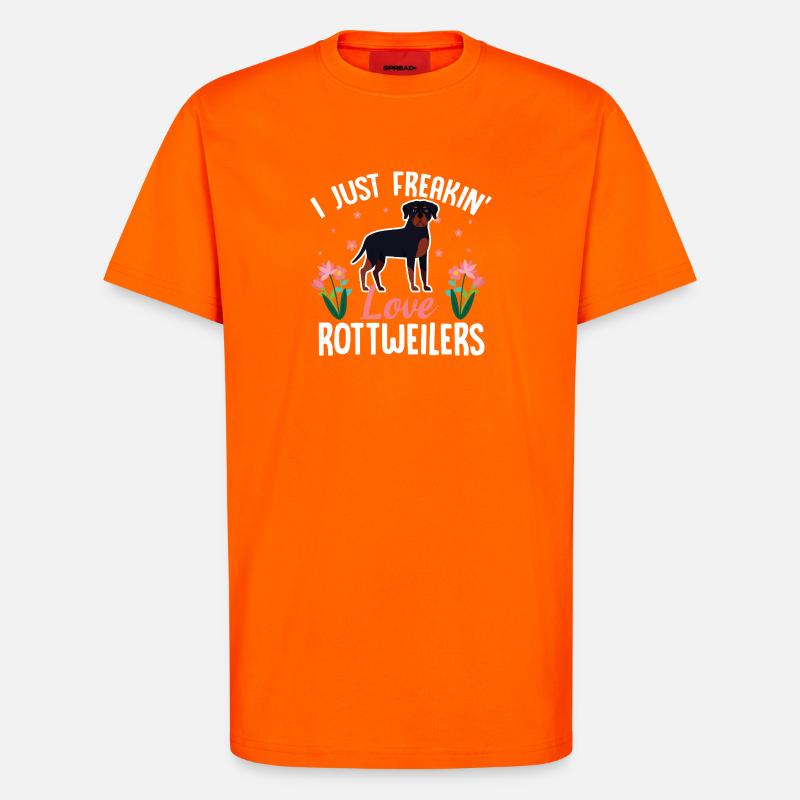 Ich liebe Rottweiler einfach - T-Shirt - made by SPREAD - SUNSET ORANGE