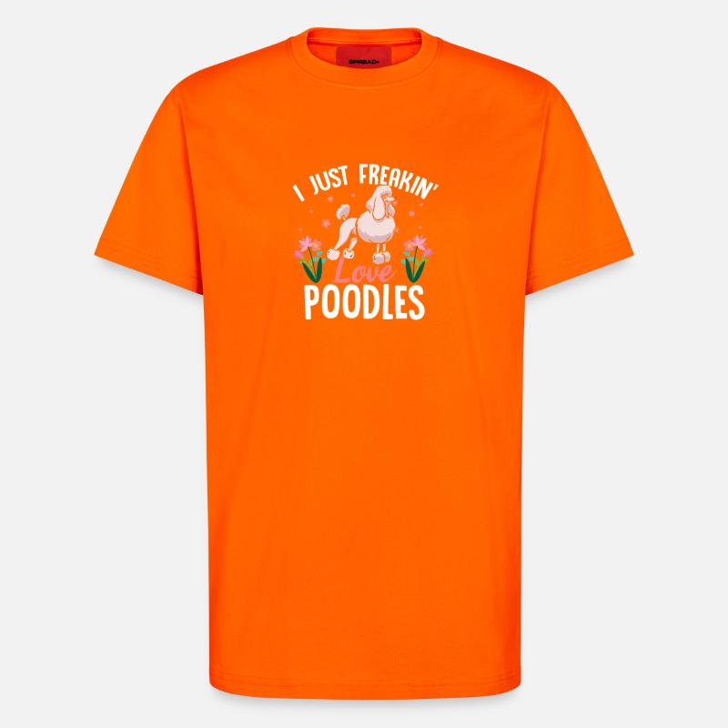 Ich liebe Pudel einfach verdammt nochmal - T-Shirt - made by SPREAD - SUNSET ORANGE