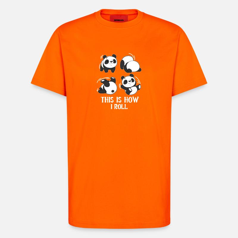 Panda Roll Somersault Roller Gymnastics - T-Shirt - made by SPREAD - SUNSET ORANGE