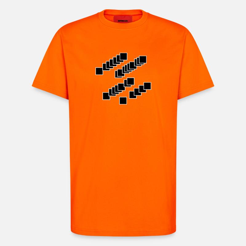 Verschachtelte Quadrate Kaskade - T-Shirt - made by SPREAD - SUNSET ORANGE
