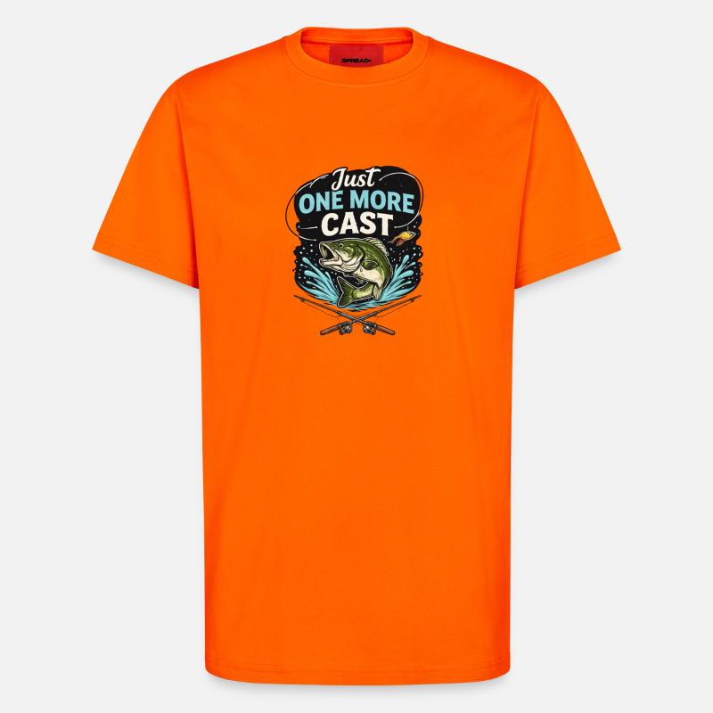 Noch Einen Wurf lustiger Angler Spruch - T-Shirt - made by SPREAD - SUNSET ORANGE