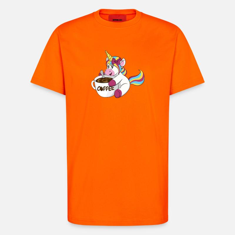 Kaffee Einhorn - T-Shirt - made by SPREAD - SUNSET ORANGE