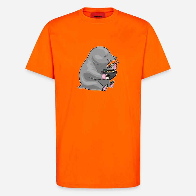 Maulwurf Koch Ramen Kochen - T-Shirt - made by SPREAD - SUNSET ORANGE