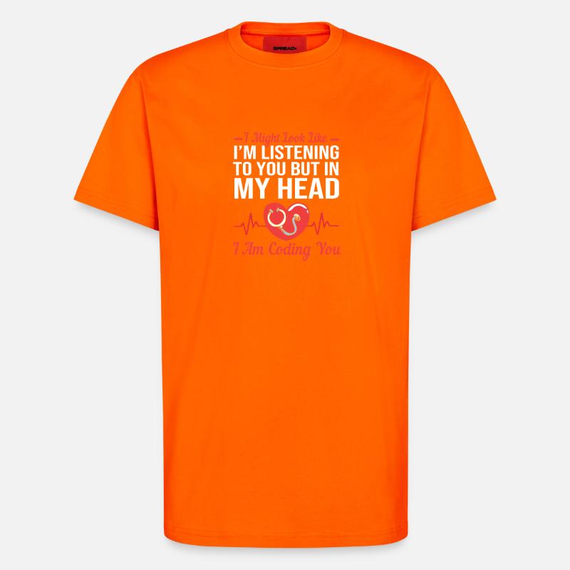 Medizin Programmierer Medizinischer Coder - T-Shirt - made by SPREAD - SUNSET ORANGE