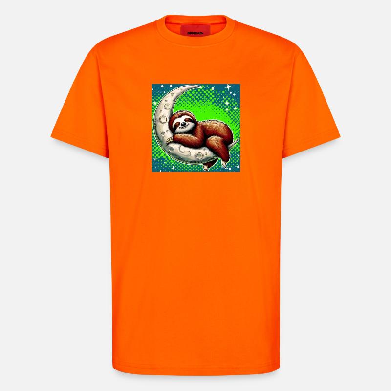 Faultier schläft auf dem Mond - T-Shirt - made by SPREAD - SUNSET ORANGE