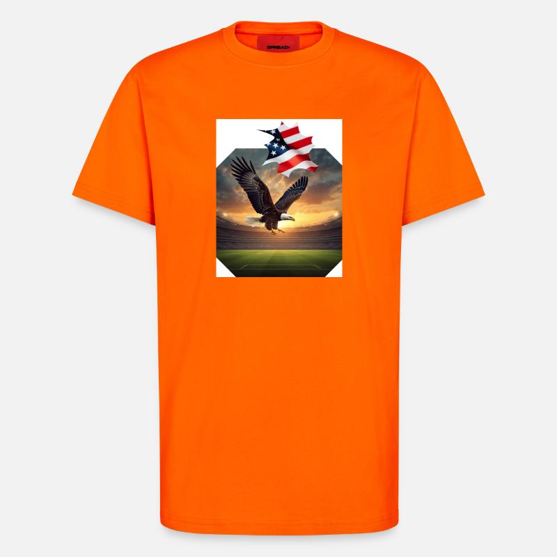 Patriotic eagle in stadium - T-Shirt - made by SPREAD - SUNSET ORANGE