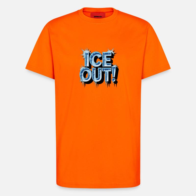 Conception de textures bleu glace - T-shirt bio décontracté fabriqué en UE - SUNSET ORANGE