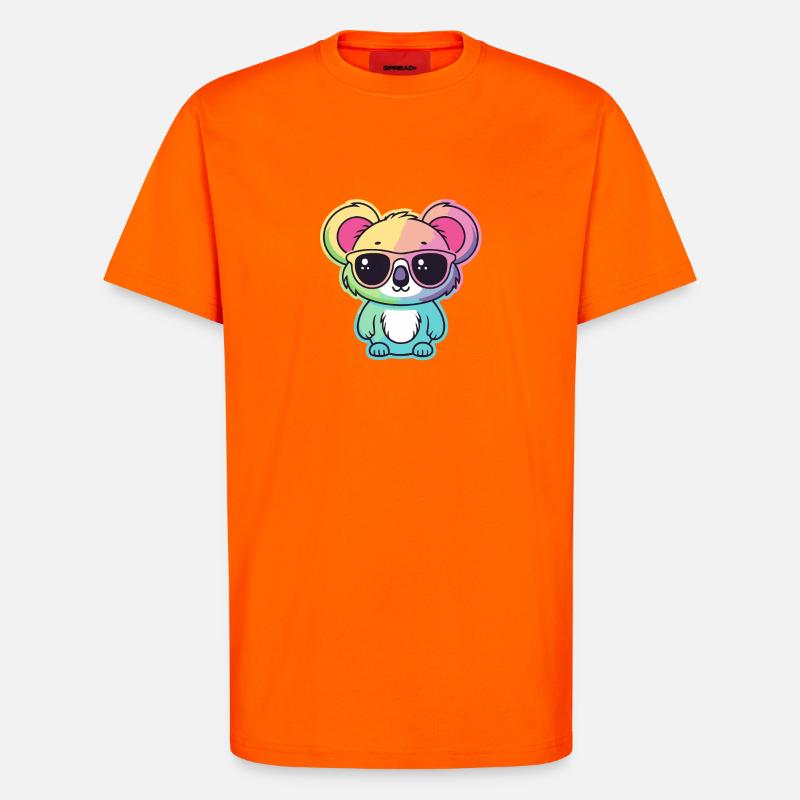 Rainbow Neon Koala with Glasses - T-Shirt - made by SPREAD - SUNSET ORANGE