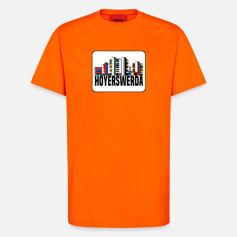 Hoyerswerda Plattenbau - T-Shirt - made by SPREAD - SUNSET ORANGE