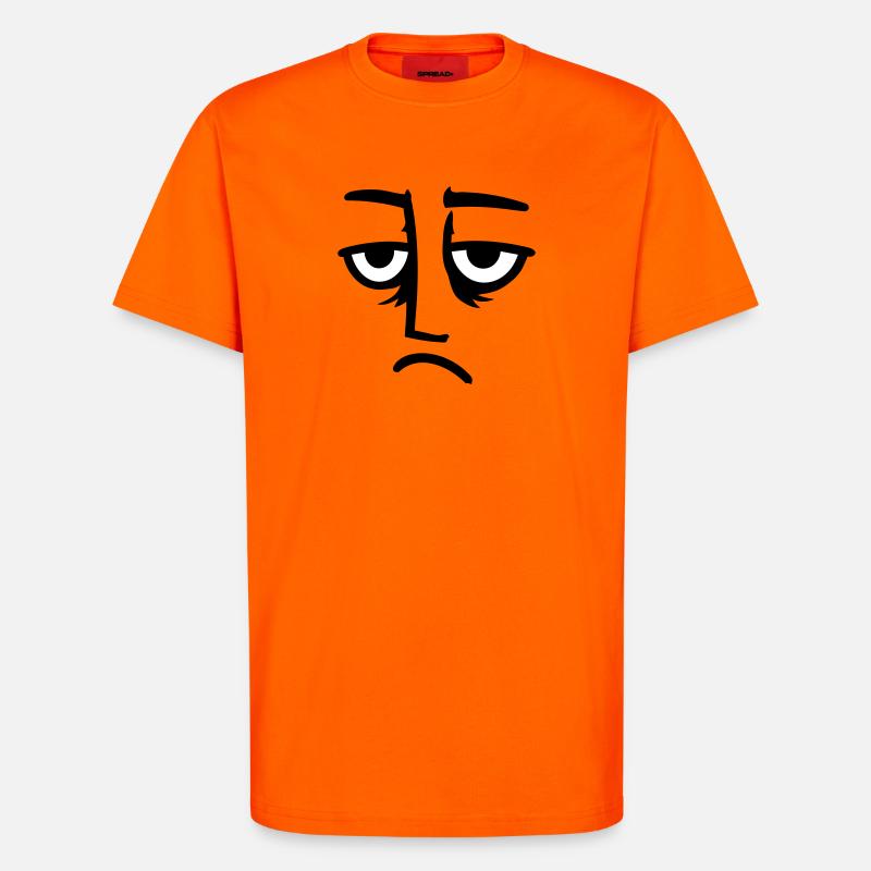 Grumpy sad disappointed face funny - T-Shirt - made by SPREAD - SUNSET ORANGE
