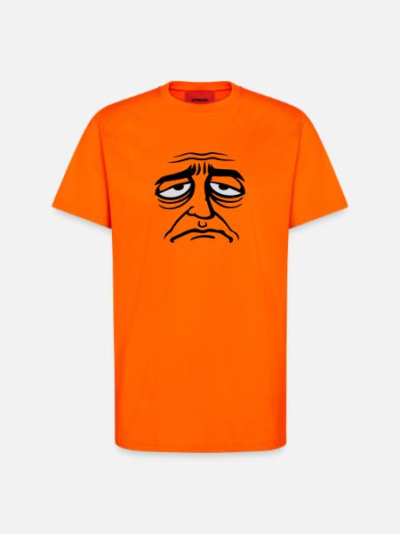 Grumpy sad disappointed face funny - T-Shirt - made by SPREAD - SUNSET ORANGE