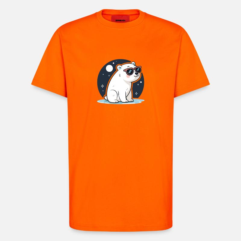 Rote Eisbär-Kosmische Brille - T-Shirt - made by SPREAD - SUNSET ORANGE