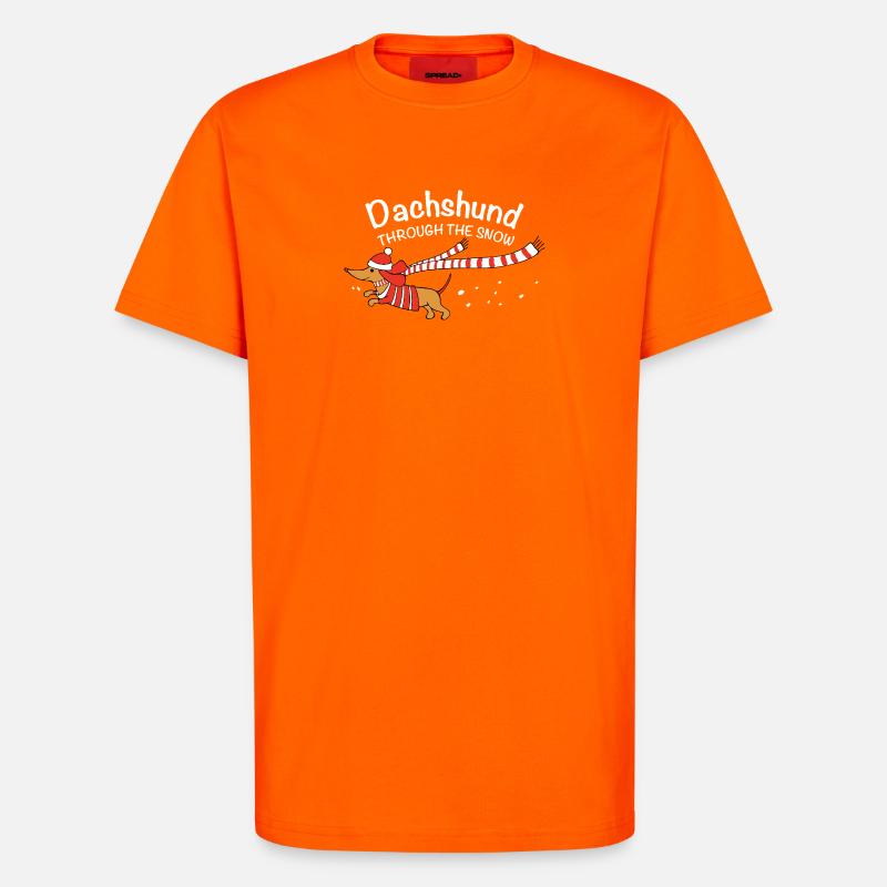 Dackel durch den Schnee - T-Shirt - made by SPREAD - SUNSET ORANGE