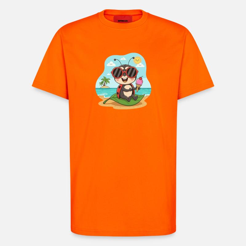 Strandkäfer mit Eis und Sonnenbrille - T-Shirt - made by SPREAD - SUNSET ORANGE