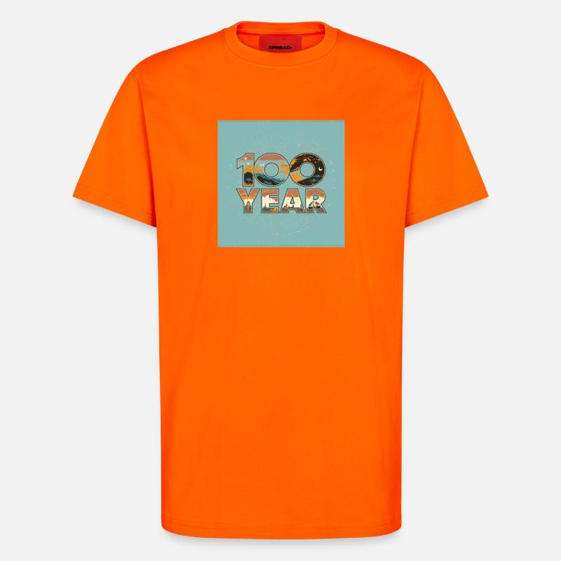 100-jährige Retro-Landschaft - T-Shirt - made by SPREAD - SUNSET ORANGE