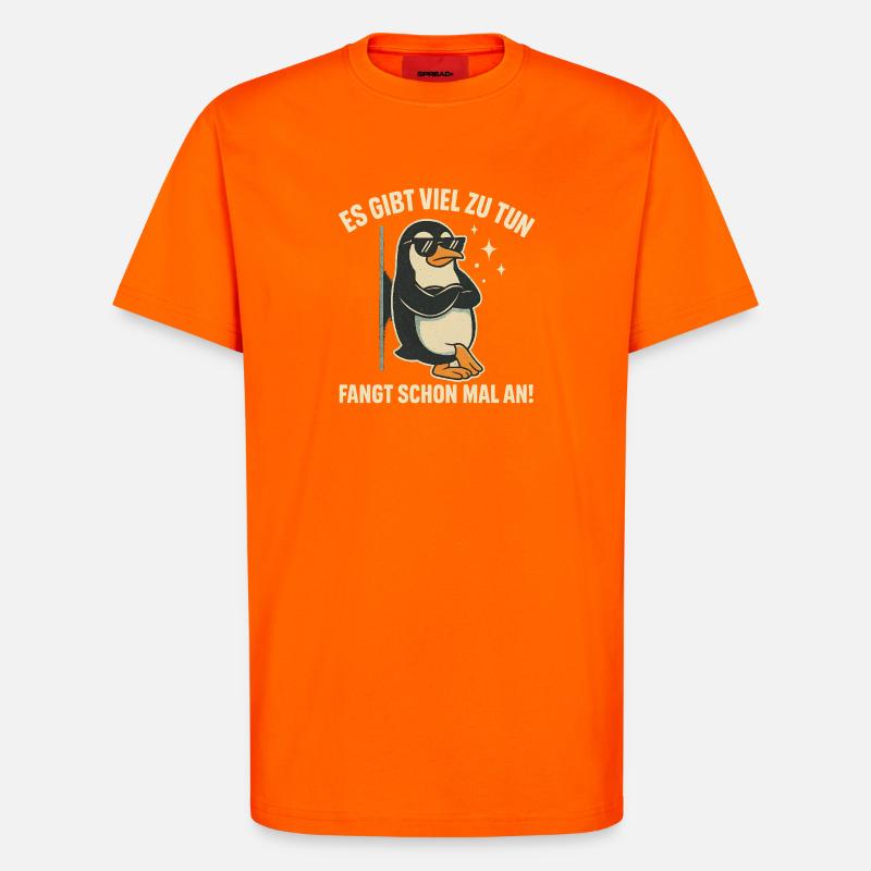 Pinguin mit Sonnenbrille Statement - T-Shirt - made by SPREAD - SUNSET ORANGE