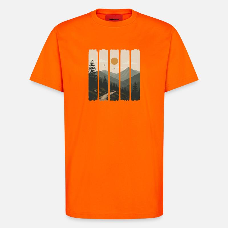 Waldpanorama in Sonnenpaneelen - T-Shirt - made by SPREAD - SUNSET ORANGE