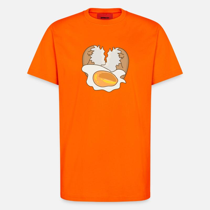 Spiegel mit Eierschale - T-Shirt - made by SPREAD - SUNSET ORANGE