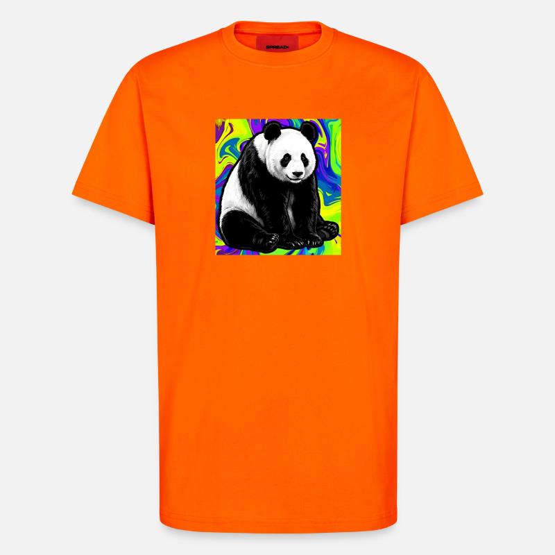 panda - T-shirt bio décontracté fabriqué en UE - SUNSET ORANGE
