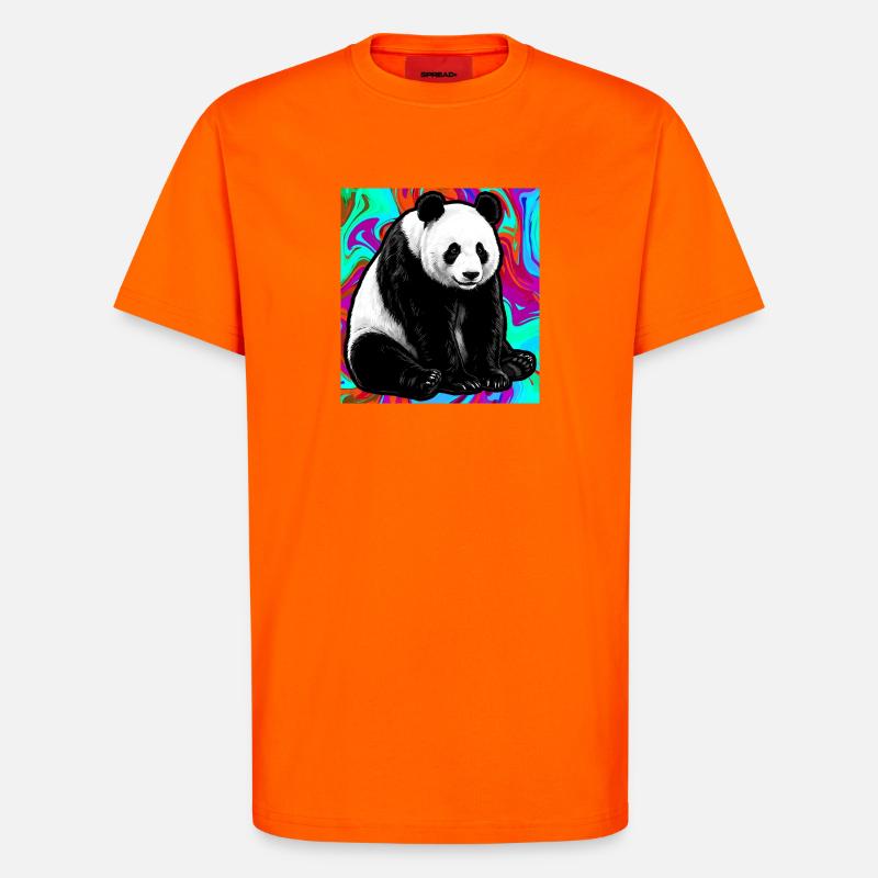 panda - T-shirt bio décontracté fabriqué en UE - SUNSET ORANGE