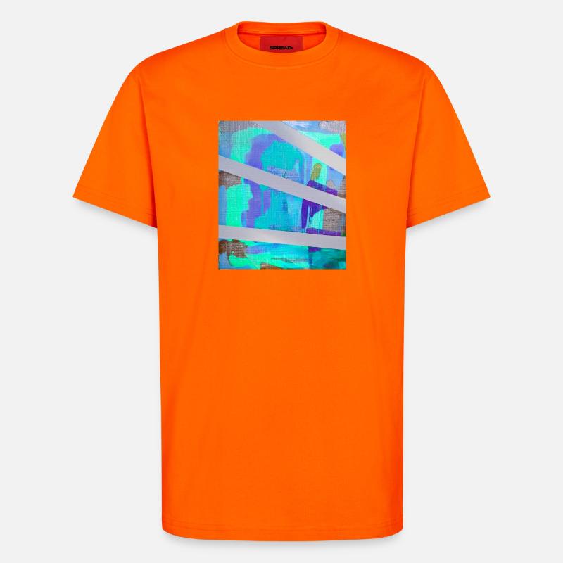 Neon Abstract Stripe Collage - T-Shirt - made by SPREAD - SUNSET ORANGE