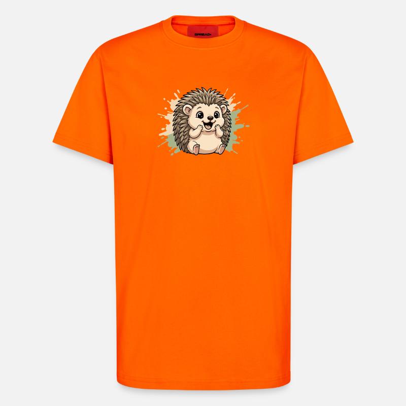 Cuddly hedgehog on pastel spritz - T-Shirt - made by SPREAD - SUNSET ORANGE