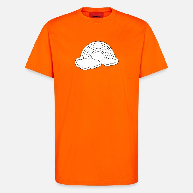 Minimalist rainbow on clouds - T-Shirt - made by SPREAD - SUNSET ORANGE