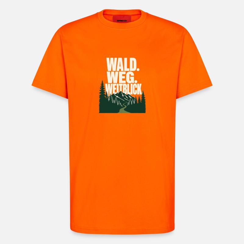 Schwarzwald Wandern, Wald. Weg. Weitblick - T-Shirt - made by SPREAD - SUNSET ORANGE