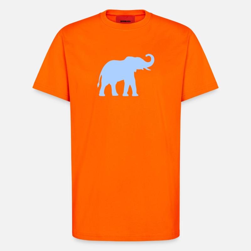 Blauer Elefantenumriss - T-Shirt - made by SPREAD - SUNSET ORANGE