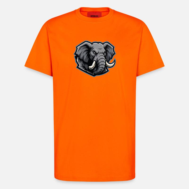 Elefantenkopf Maskottchen-Logo - T-Shirt - made by SPREAD - SUNSET ORANGE